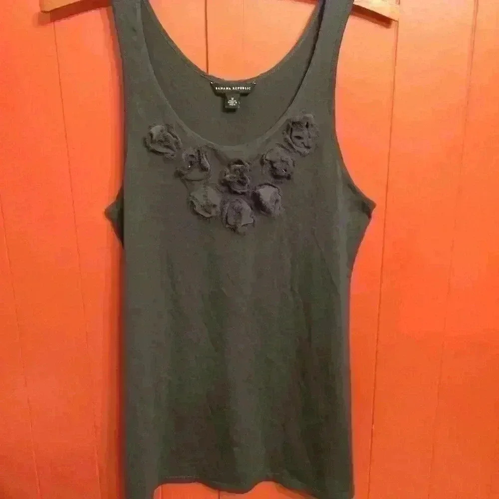 Banana Republic tank with ruffled flowers.